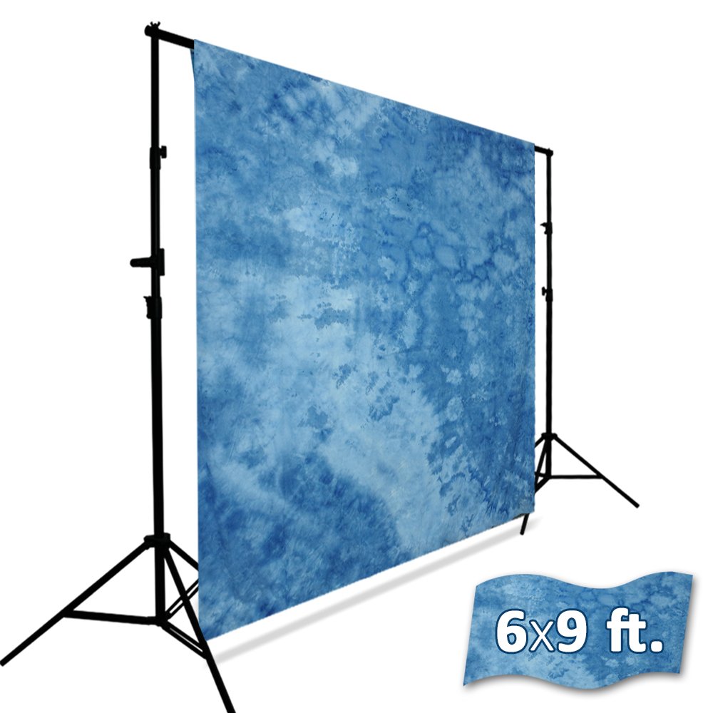 Julius Studio6 x 9 ft. Tie Dye Pattern Dark Sky Blue, Deep Blue Ocean, Azure Sky, Cool Color, Chromakey Photo Video Studio Fabric Backdrop, Background Screen Muslin, Photography Studio, JSAG206