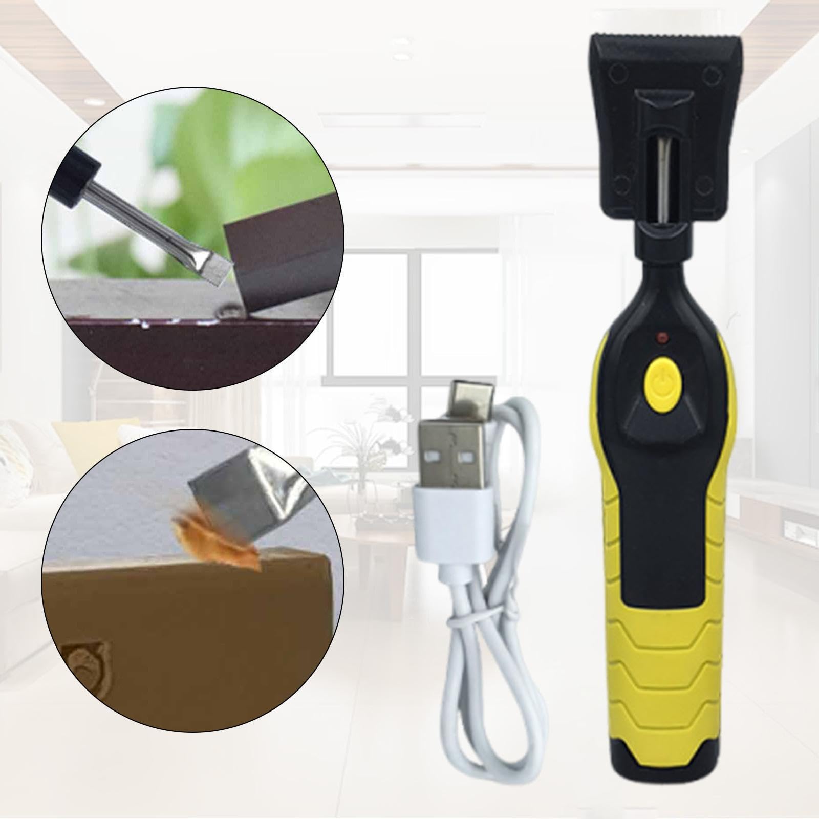 Penna Elettrica Floor Repair Kit Strumento Versatile Crevice Repair Tool Chips Removibile Riscaldamento Usb in Pp Adatta per Riparazione Mobili Pavime, Giallo