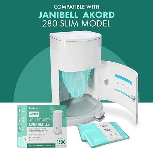 Miniatura 2 de Paquete de 4 recambios de forro de pañales para adultos, compatibles con el modelo Janibell Akord 280, sistema de pañales para adultos para eliminar