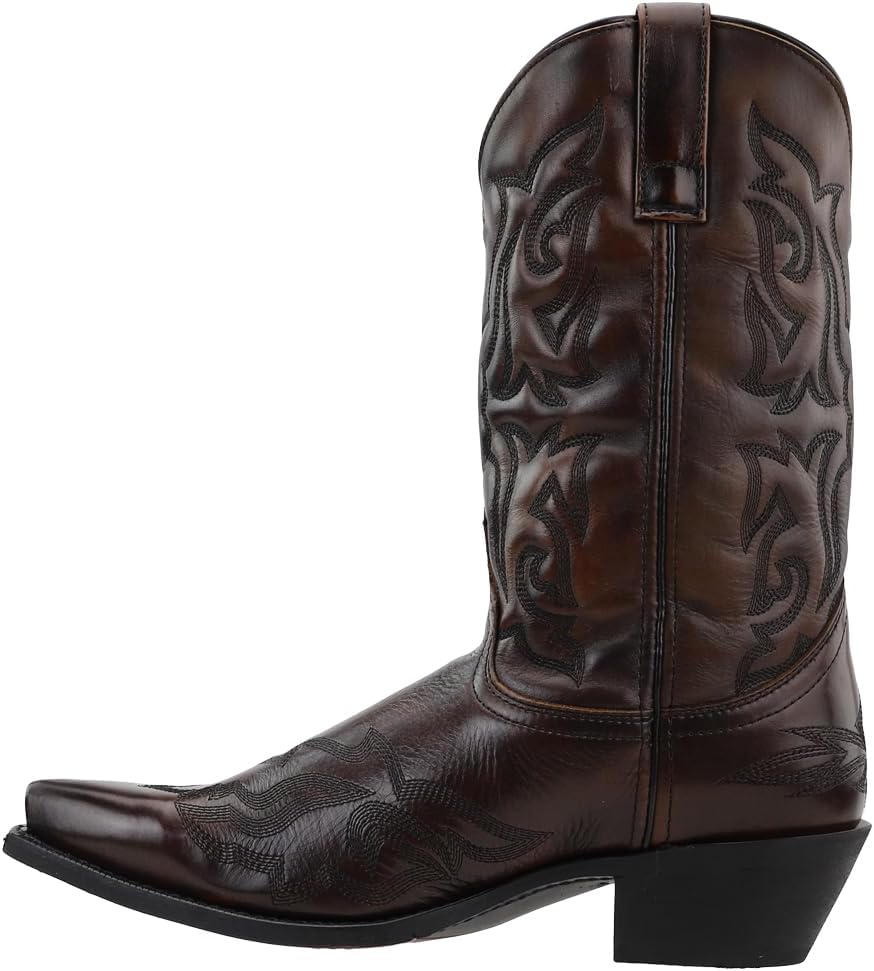 Laredo Mens Hawk Embroidered Snip Toe Casual Boots Mid Calf - Black - Image 2