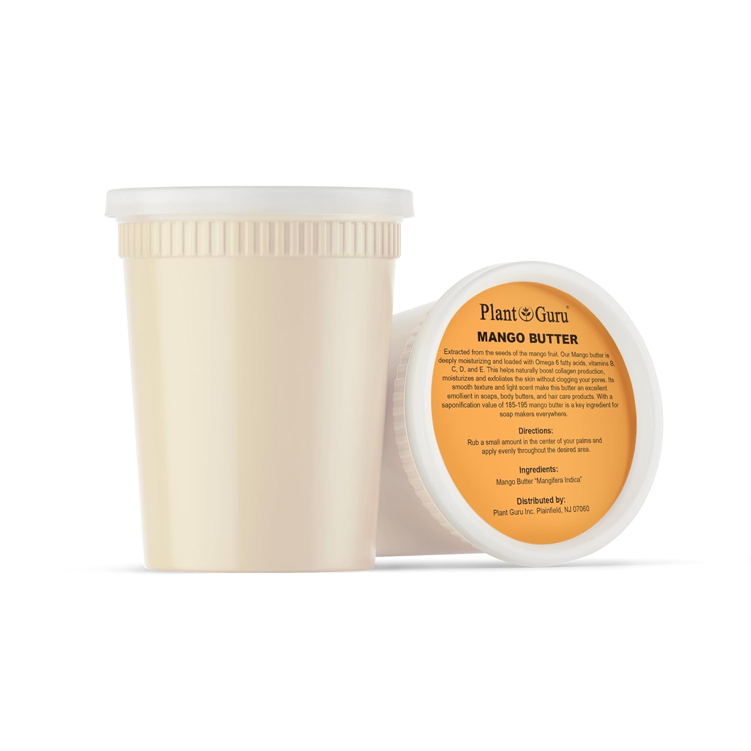 Plant Guru Raw Mango Butter 30 oz. / 1.9 lbs. - 100% Pure Natural Unrefined - Great for Skin, Body and Hair Growth. DIY Soap Making, Body Butter, Lotions and Creams.