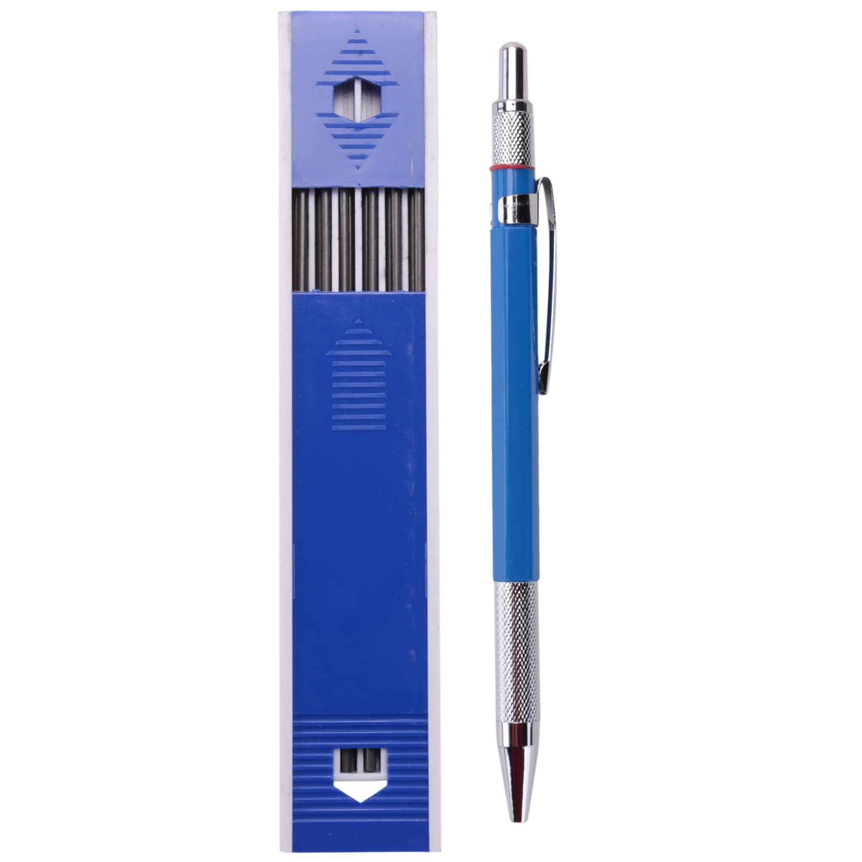 Turodeuo Welders Pencil with 6Pcs Round Refills, 2.0 mm Mechanical Pencil Marker for Pipe Welder Construction Woodworking