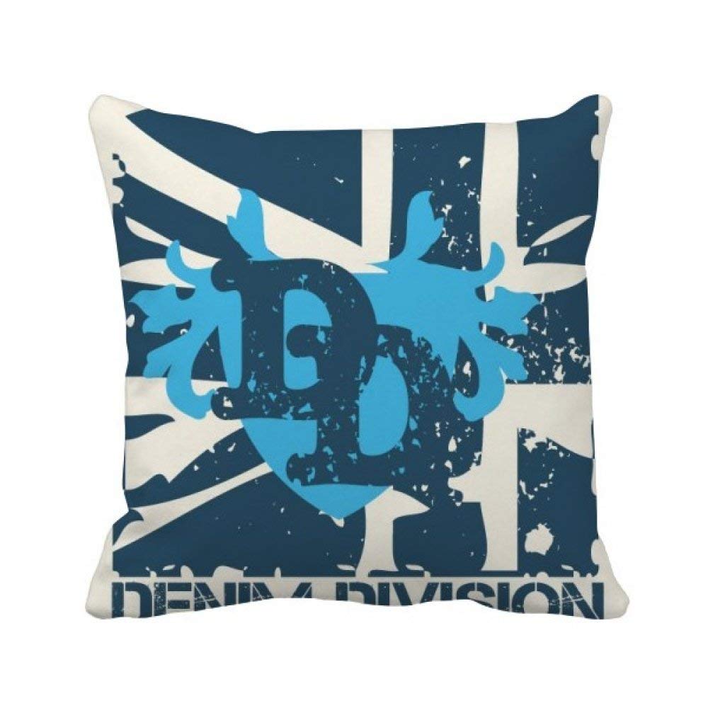 Housse de coussin en denim bleu graffiti pour canapé de salon moderne