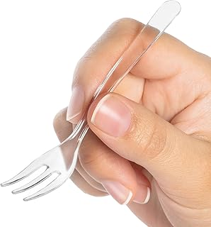 50CT Plastic Clear Mini Forks for Fruit