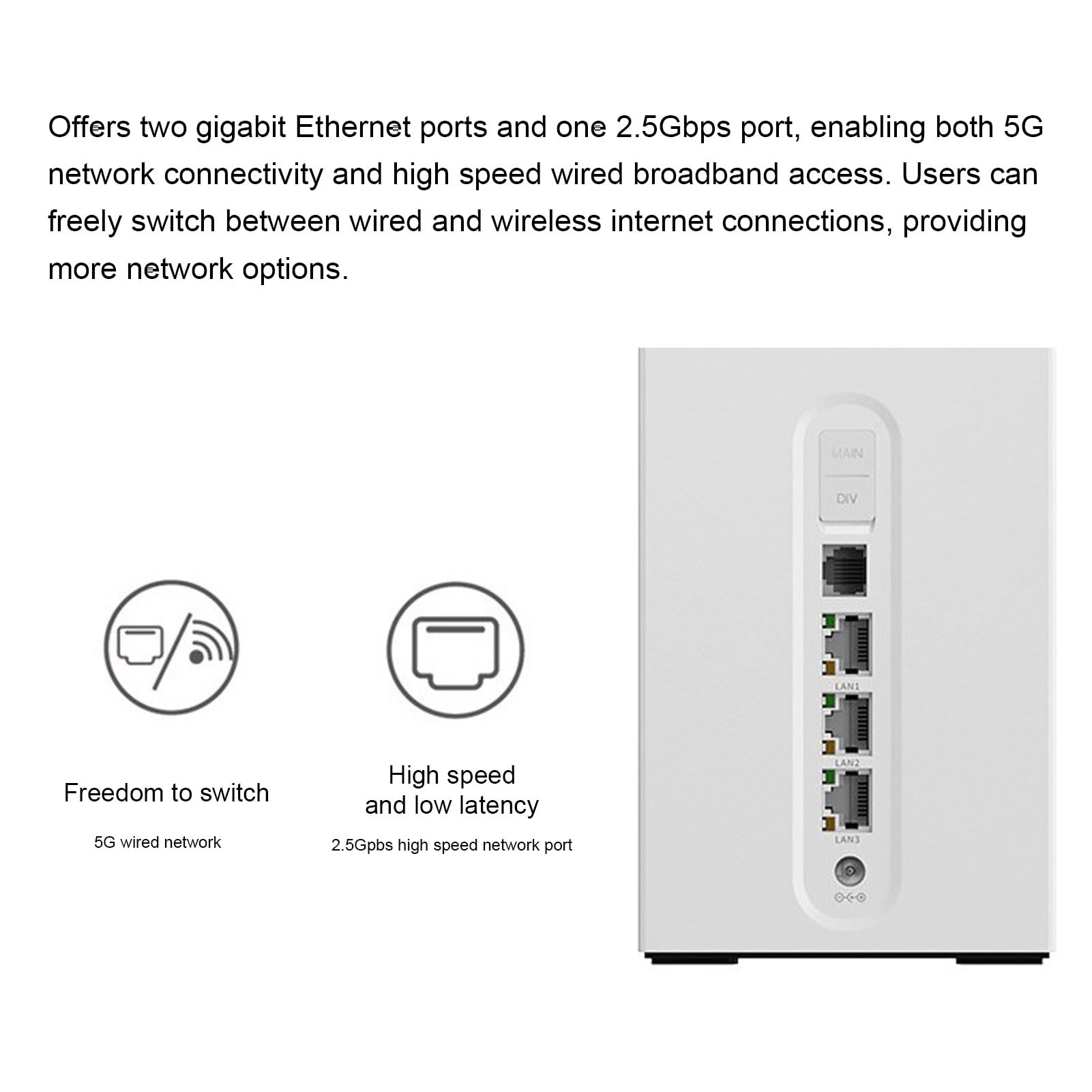 Router 5G SA NSA CPE con Scheda SIM, MTKT750 Fino a 4,67 Gbps, Wifi6 802.11ax Integrato in 8 Antenne Ad Alto Guadagno 4x4 MIMO per Giochi 3 * RJ45 RJ11 Router 5G Portatile (Spina