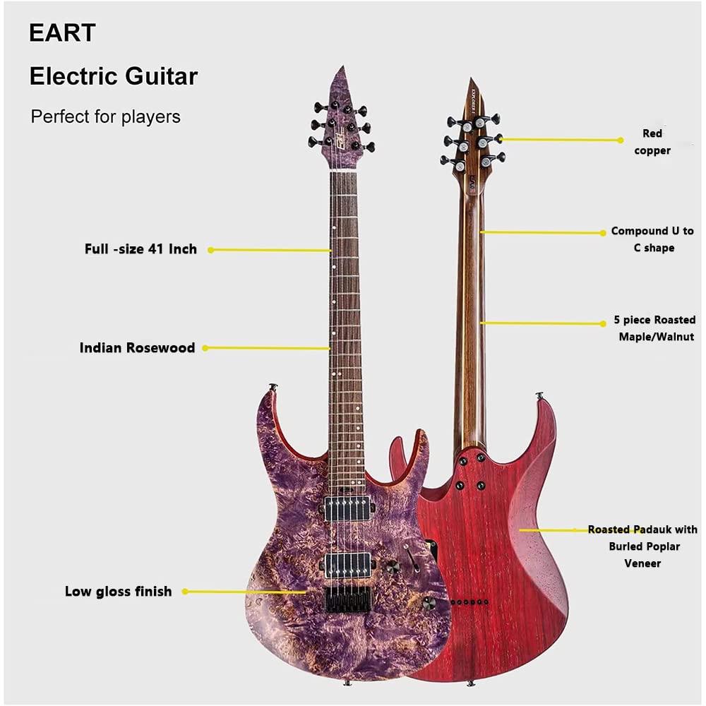 Amazon.com: EART Electric Guitar 6 String Right Solid-Body