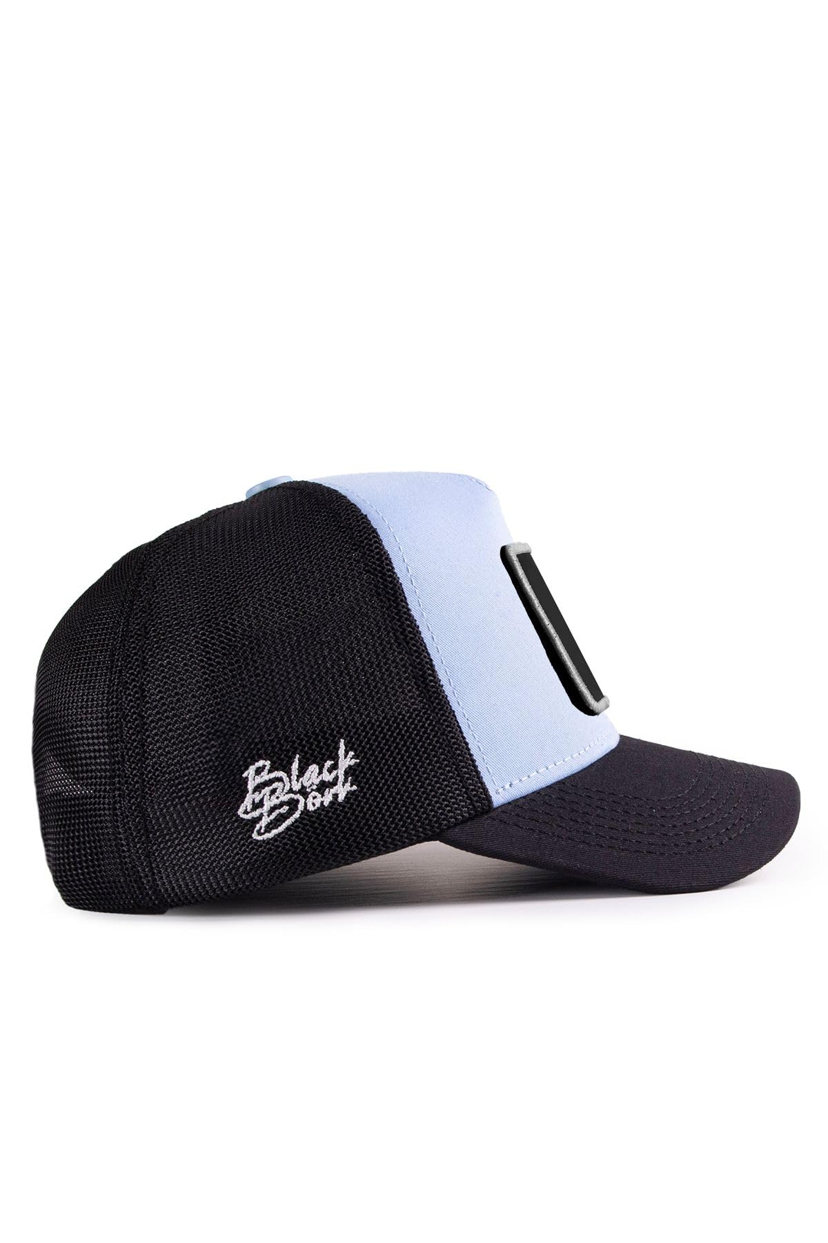 Gorra de Trucker Premium Negro - Azul Hielo con Parche Carpe Diem