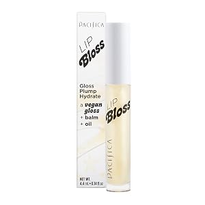 Pacifica Plumping Lip Gloss Vanilla Bean Creamy Neutral Tint Hydrating Lip Oil Balm Gentle Lip Plumper with Shea