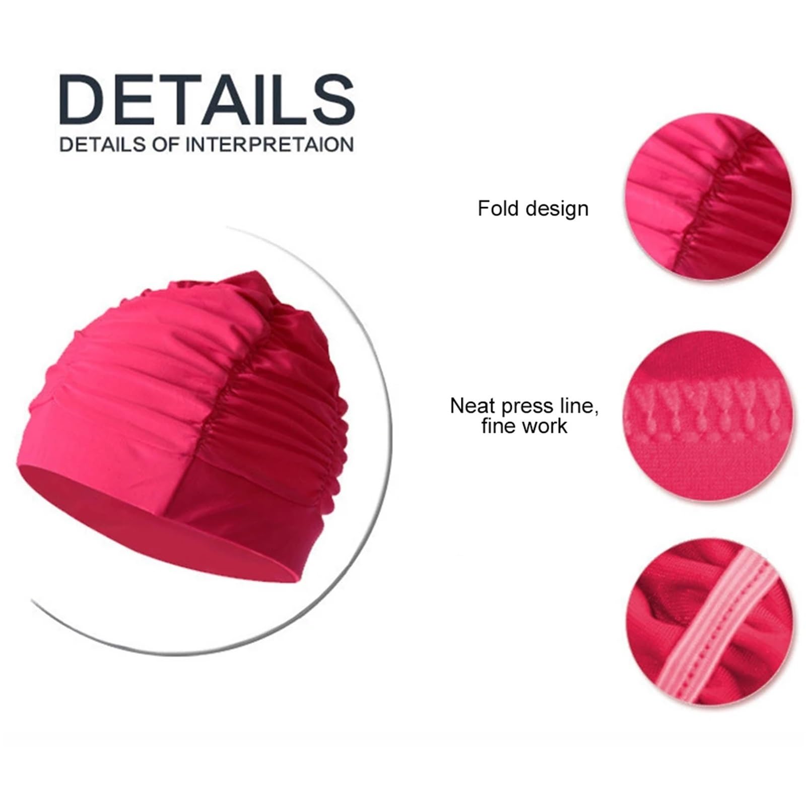 Gorro de baño for Mujer, Gorros de baño for Adultos de Alta Elasticidad, cómodos Gorros de baño, Cubre Orejas for Cabello Largo, Extensiones y rizos, 2 uds.