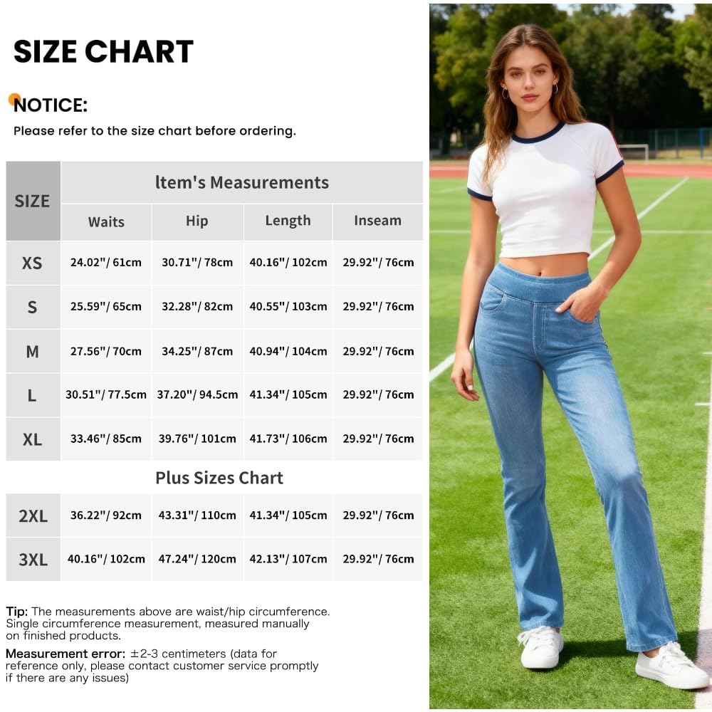 Jeans Mujer Stretch de Tiro Alto Corte Bootcut Lavado Denim Pantalones Casual Efecto Moldeador con Bolsillos Ajuste Recto y Cómodo skinny/D/S