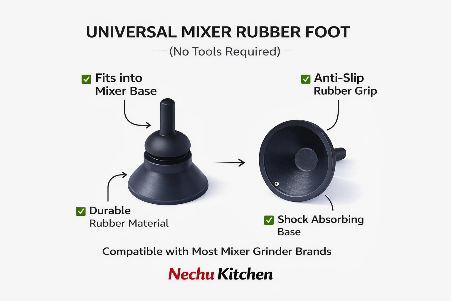 Nechu Kitchen® Mixer Rubber Leg Bush — Amazon image 4