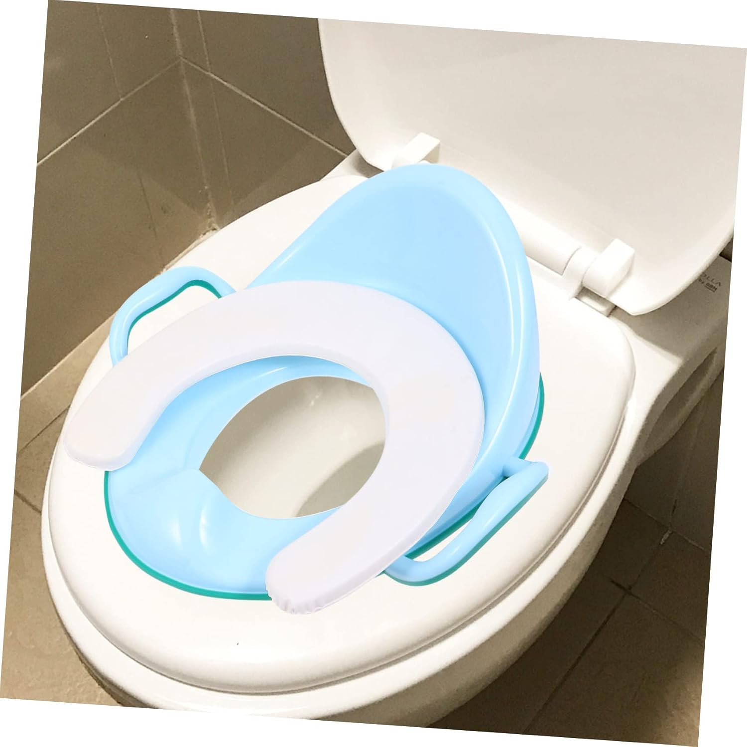 1set Toilet Training Seat Safe Handles Comfortable Potty Training Seat for Toddlers Slip Design Fits Standard Toilets Easy to Use