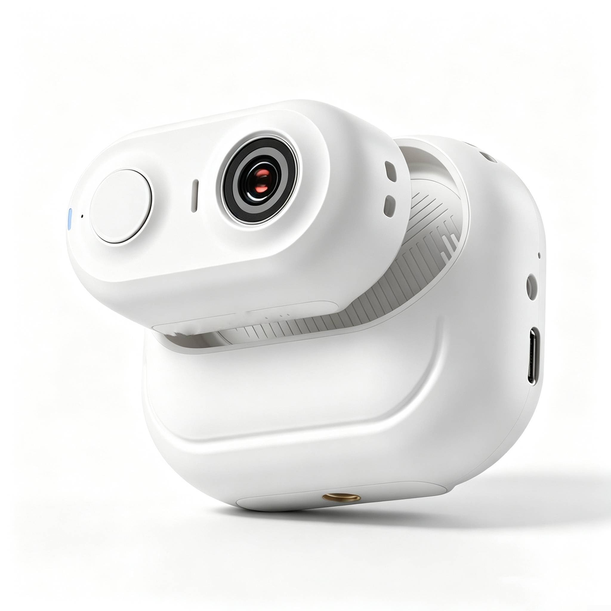 4K Thumb Action Camera POV per mini Body Cam 4K Thumb Action (bianco) | Risoluzione video 4K, dimensioni compatte 7x6x4cm, design leggero, perfetto per vlogging, viaggi in bicicletta