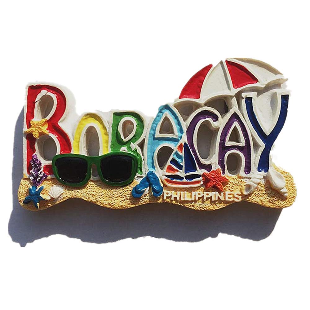 Muyu Magnet Boracay Philippines 3D Fridge Magnet Souvenir Gift Collection Home & Kitchen Decoration Whiteboard Magnetic Sticker Philippines Refrigerator Magnet
