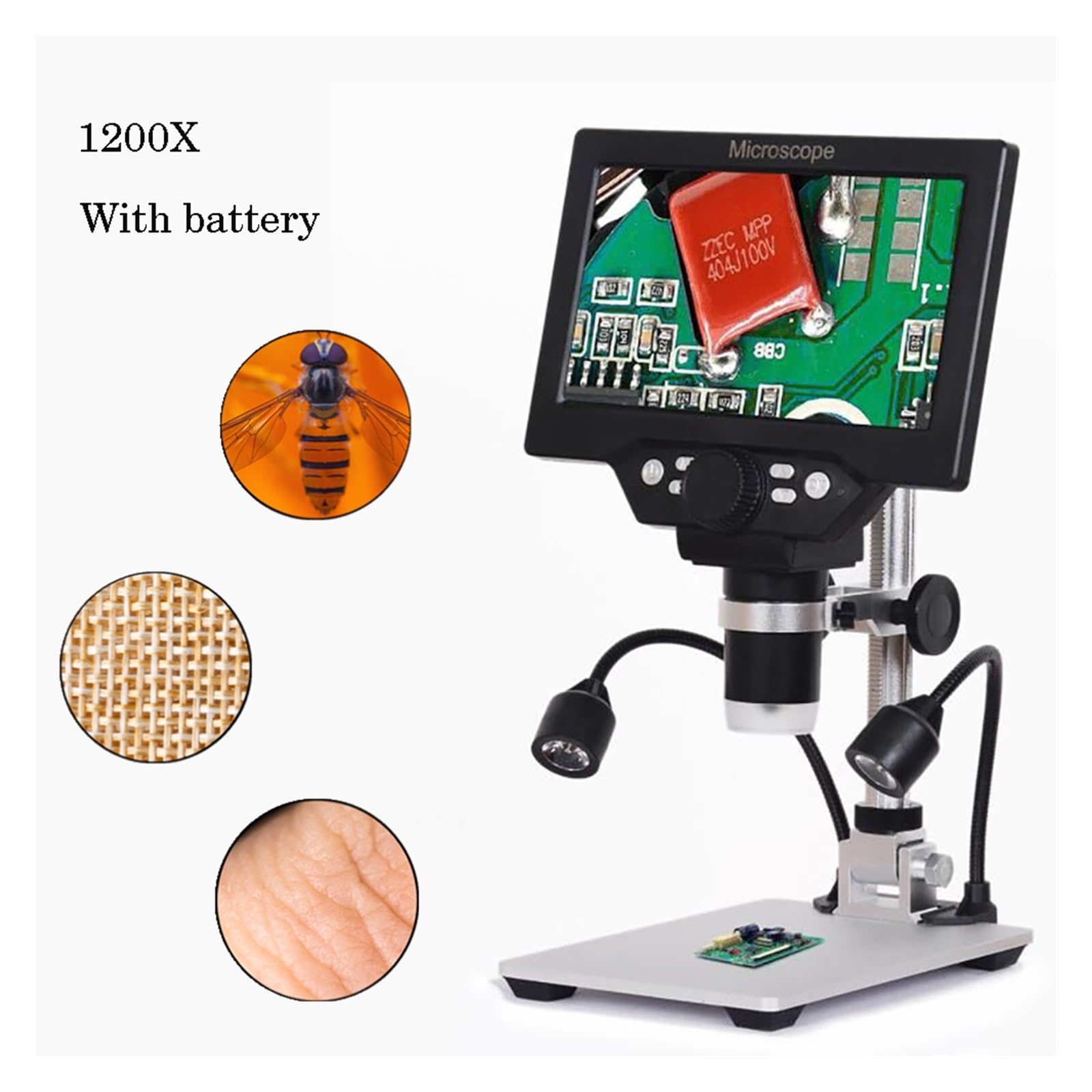 Microscopio, Scopio Digita 12MP 1-1200X Electrónico Digital For Soldadura Lupa De Amplificación Continua