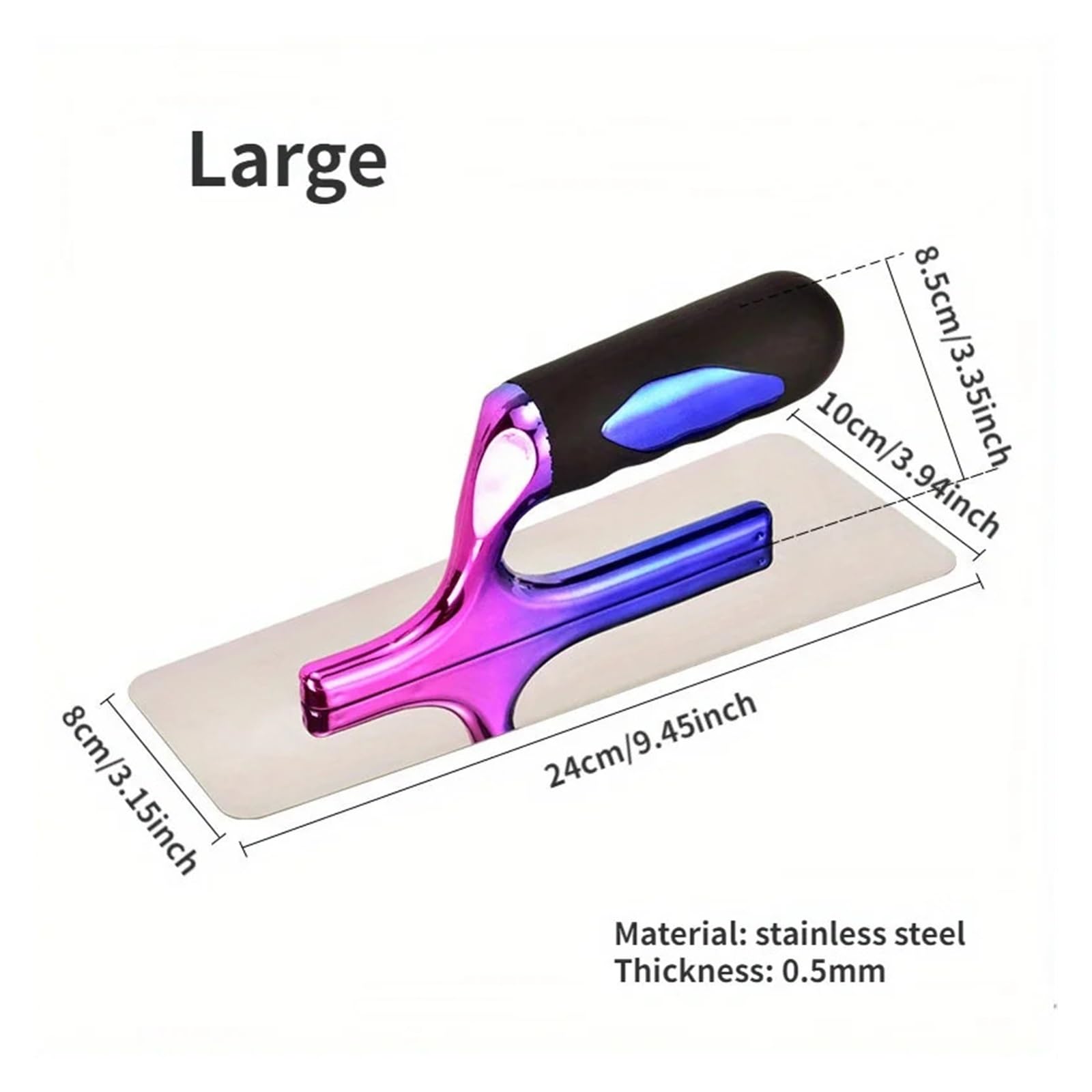 0,5 mm Dicke, bunter Edelstahl-Verputzkelle, Farbschaber, Zement, Reparatur von Rissen, Maurer-Bauwerkzeug(S)