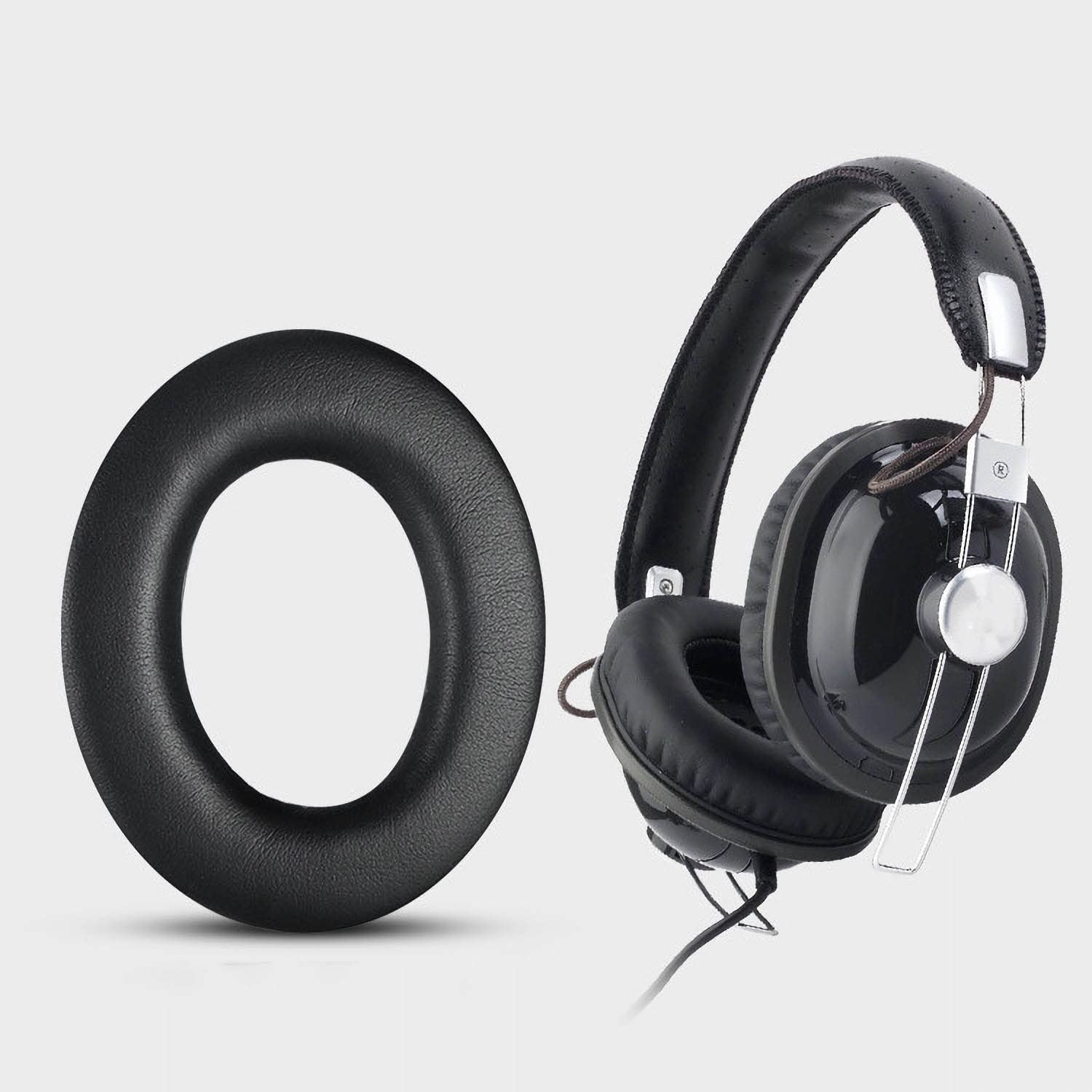 2Pcs Black Replacement Ear Pads Cushion For Panasonic TECHNICS RP-HTX7, HTX9, HTX7A Headphones (602815750790)