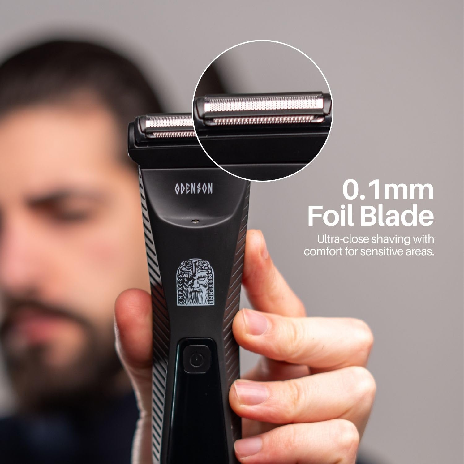 Odenson Stone Shaver Bart- und Körperrasierer für Herren, kabellos, wasserdicht, Haarschneider und Toiletten-Set