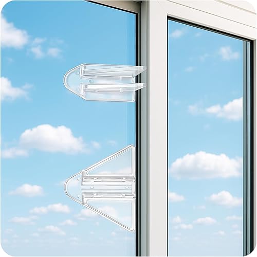 Miniatura 2 de Maveek Paquete de 8 cerraduras para puerta corrediza a prueba de bebés, a prueba de niños, cerraduras de armario de seguridad transparentes para