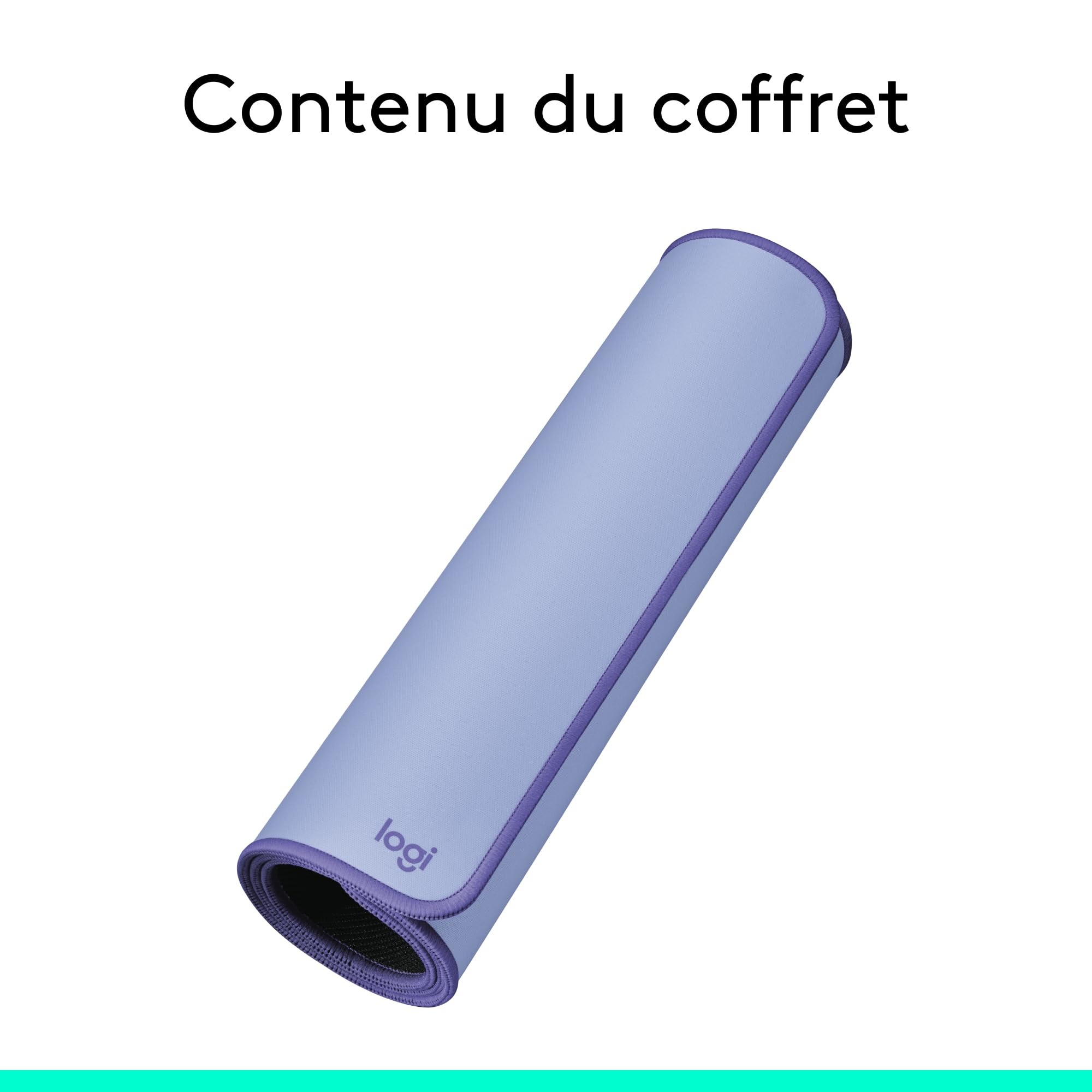 Logitech Tapis de Bureau Studio Large Multifonctionnel Anti-Dérapage Imperméable Lilas