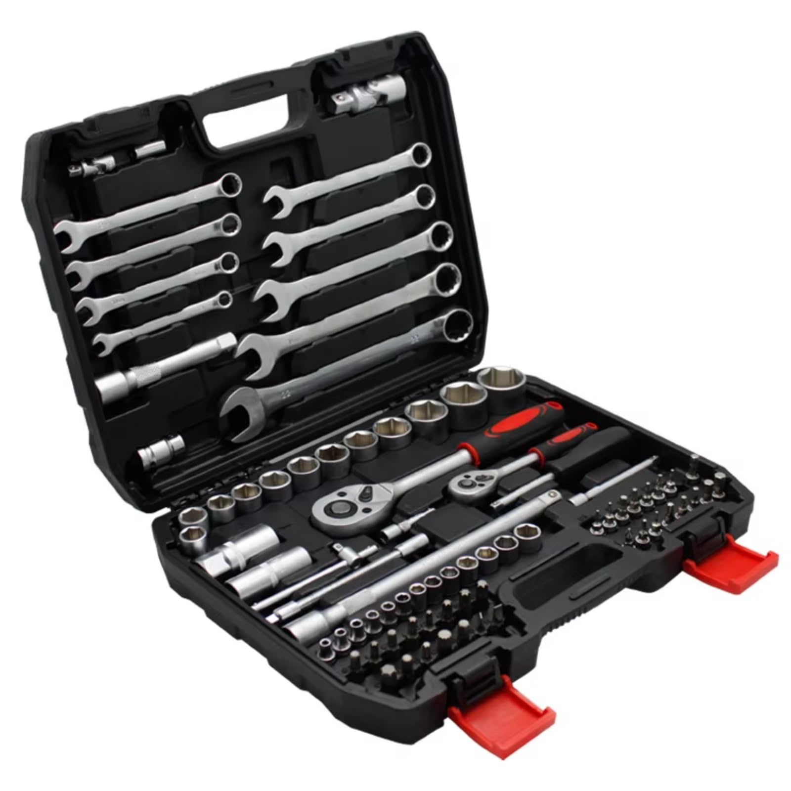 Maletín herramientas multiusos Juego Herramientas 82 Uds Caja 8-22 Mm Extensión Llave Combinada Juegos Herramientas Reparación Kit Herramientas Trinquete Y Estuche Herramientas De Mano