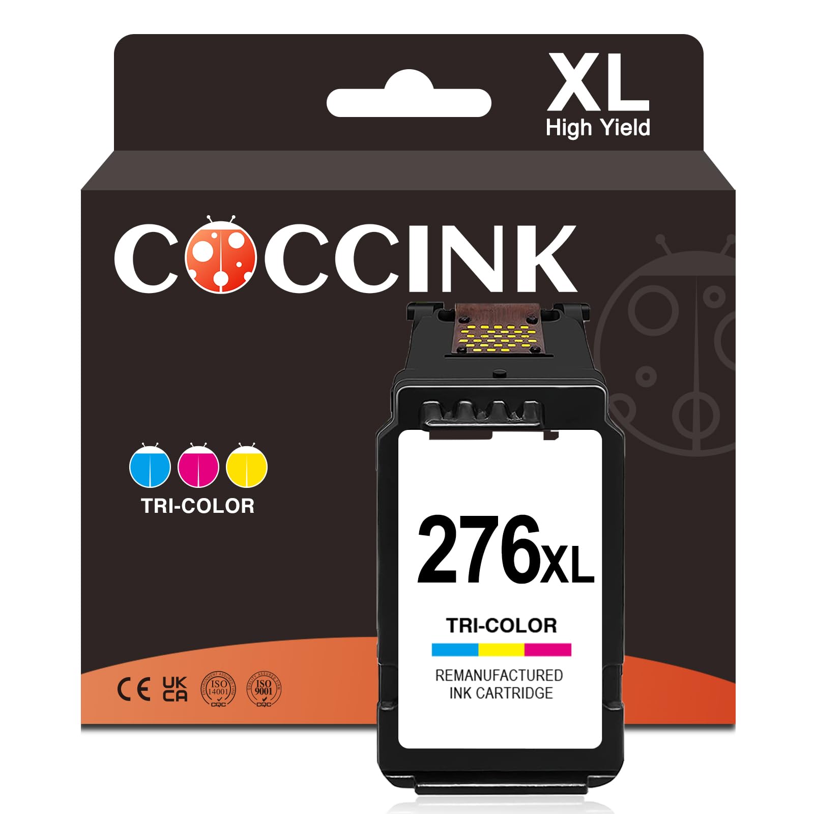 COCCINK CL-276XL 276 XL Color Ink Cartridge for Canon TS3522 Ink Cartridges Pixma TS3500 TS3520 TS3700 TS3720 TS3722 TR4720 TR4722 TR4725 TR4700