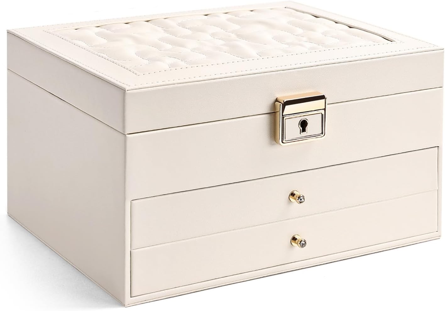 Greenfeather Jewelry Boxes for Women, Jewelry Organizer Box with Lid 3 Layers for Necklaces Rings Earrings and Bracelets Box to Store Jewelry Cloud White Ideal Valentine's Day Gifts - Image 2