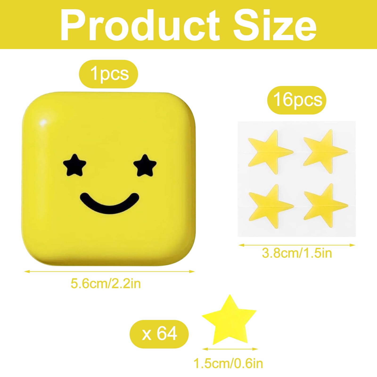 VLUVLA 64PCS Star Pimple Patches, Hydrocolloid Star Spot Patches for Face Reduce Redness, Absorb Pus, Cute Star Shape - Image 2