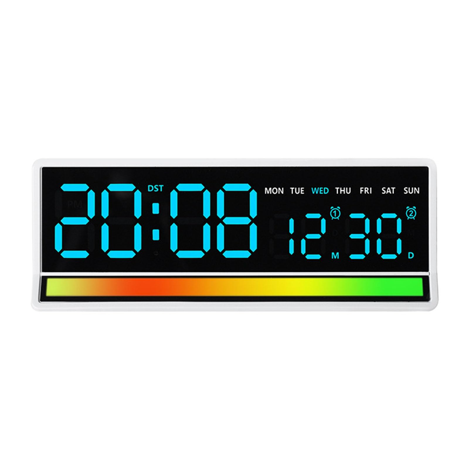 PANGBOER Interactive Sound Visual Digital Clock with Rainbows Effects Intelligent Music Activated LED Upgrades for Living Room Wall