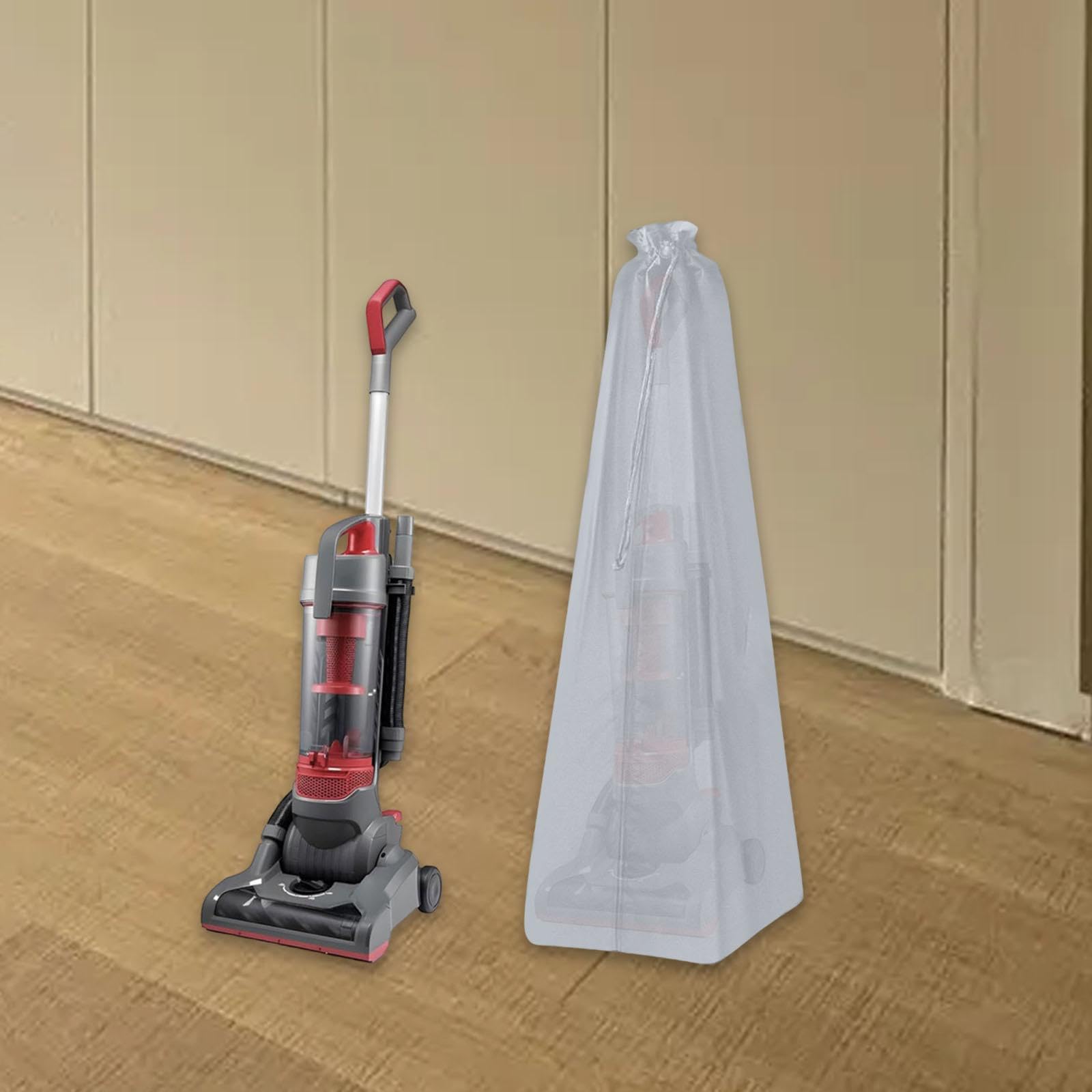 Sac de Rangement pour Aspirateur Domestique, Housse de Protection pour Aspirateur, Design à Cordon, étanche et Anti-poussière, Gris
