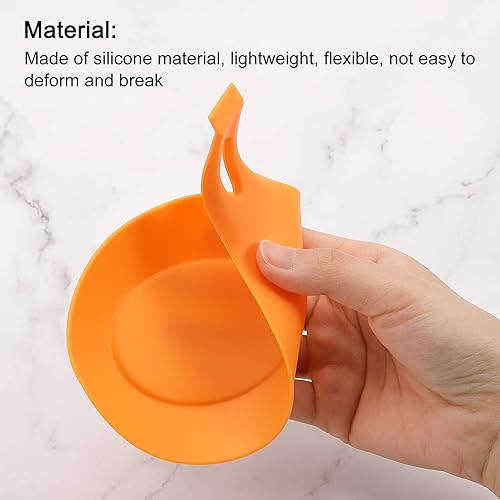 Miniatura 4 de uxcell Soporte de cuchara de silicona, 7.68 x 3.74 pulgadas, resistente al calor, soporte para utensilios de cocina, espátula, soporte para cucharón