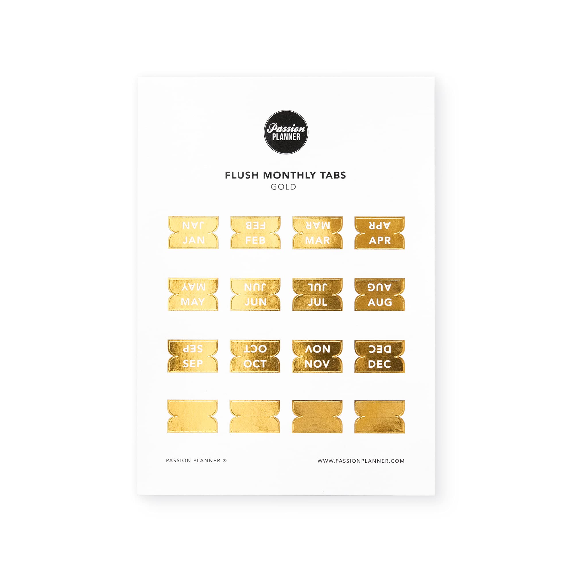 Passion Planner Monthly Tabs Gold Flush
