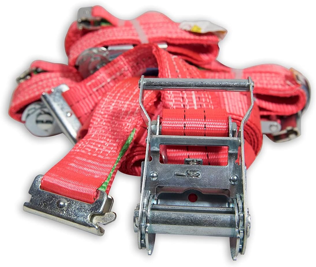4 Sangles D'arrimage 4 Mètres - 1000/2000 DaN, Pour Rails D'ancrage - Sécurité Renforcée Pour Transport Et Fixation