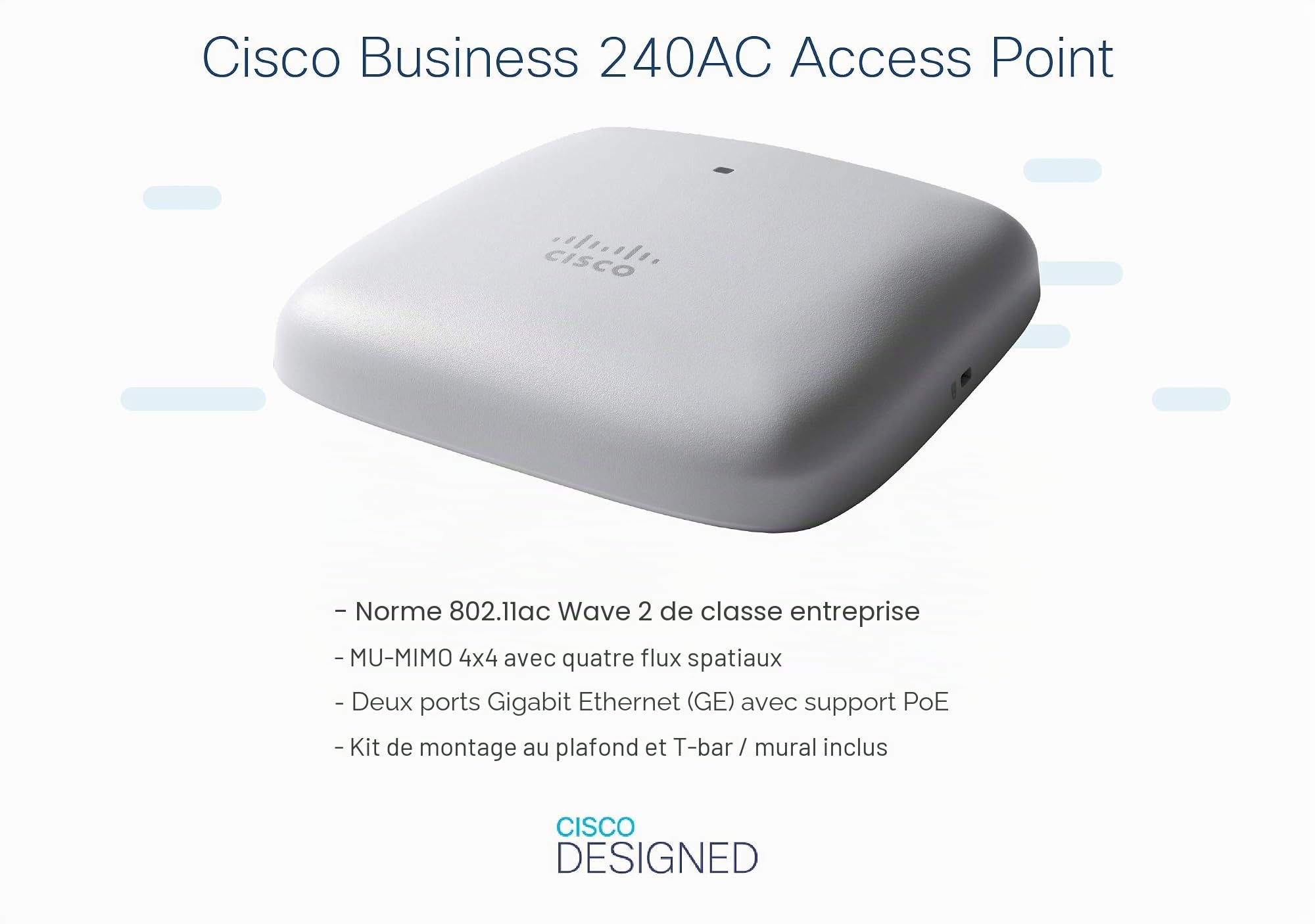 1733 Mbit/s/Plafond ou Mur/2 Ports GE/Pack Unique