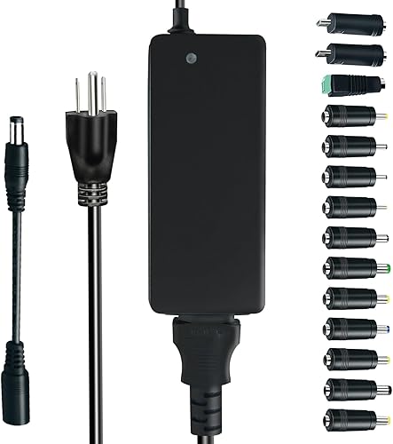 Meiyue Adaptador de fuente de alimentación de 12V 5AListado UL 12 voltios 5 Amp 60W Fuente de adaptador de corriente100V-240V Convertidor de CA a CC