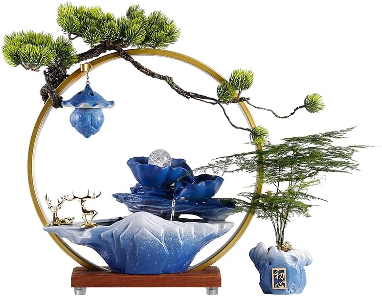 Tabletop Waterfall Tabletop Fountain Creative Flowing Water Fountain Feng Shui Wheel Ornaments Circulating Water Ball Small Office Decoration Tabletop Water Fountain