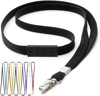 Svängbar metallklämma säkerhetsrem för ID-korthållare – snabbfrigörande nyckelband i bulk