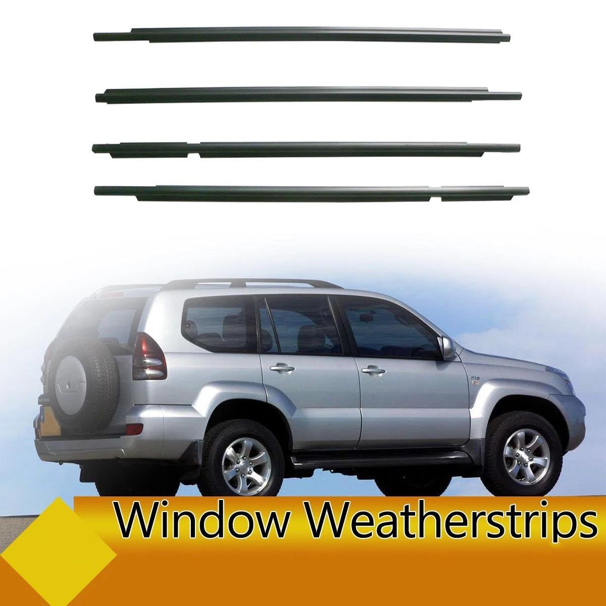 Striscia Tenuta Portiera Guarnizione In Gomma Finestrini Esterni 4 Pezzi Per Toyota Per Land Per Cruiser Per Prado 120 Series 2003-2009 Per Lexus GX470 2003-2009 Guarnizioni