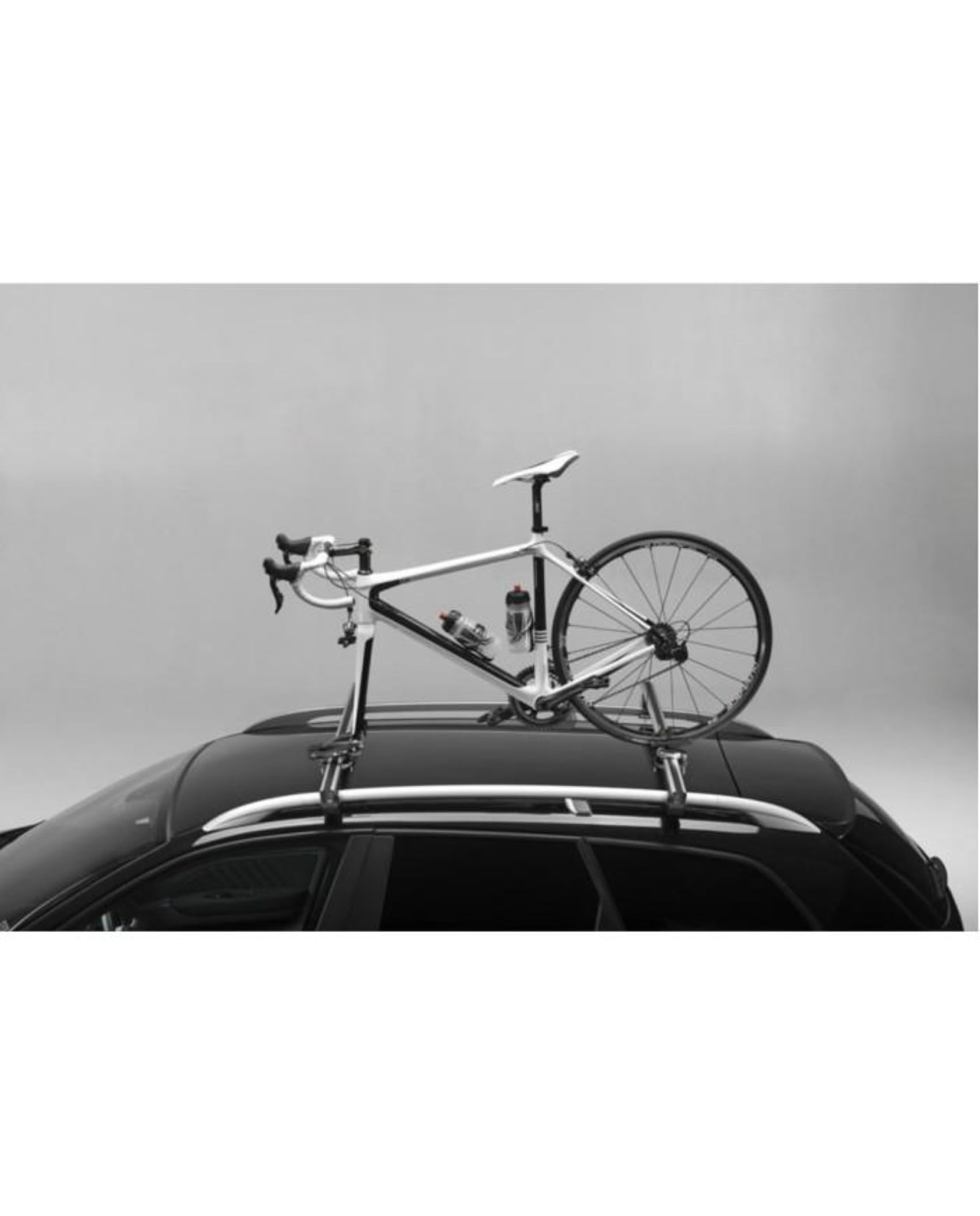 GEV Elite Portabici da Tetto Sanremo Race Lock in Alluminio – per Bici da Corsa e MTB con Freni a Disco – Sistema Antifurto Integrato – Compatibile con Barre Portatutto Fino a 80x50 mm