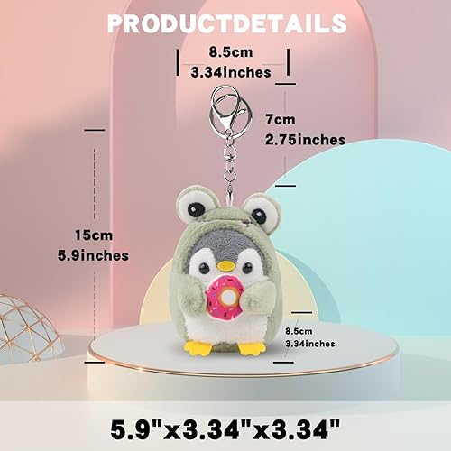 Miniatura 3 de Anboor Pequeño animal de peluche pingüino llavero de peluche pingüino juguete de peluche colgante bolso mochila regalo aula
