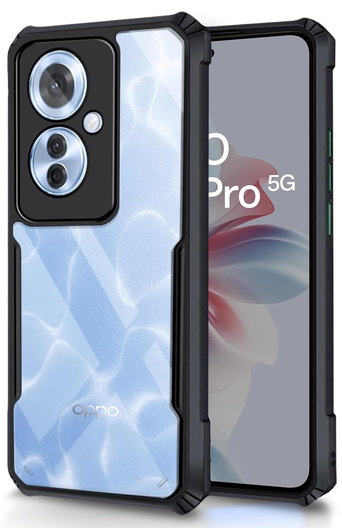 SHINESTAR Oppo F25 Pro 5G Back Cover Case | Ultra Thin 360 Degree Protection Crystal Clear Tranparent Bumper Back Cover Case for Oppo F25 Pro 5G - Black (B0CY39GV9T) Amazon Price History, Amazon Price Tracker