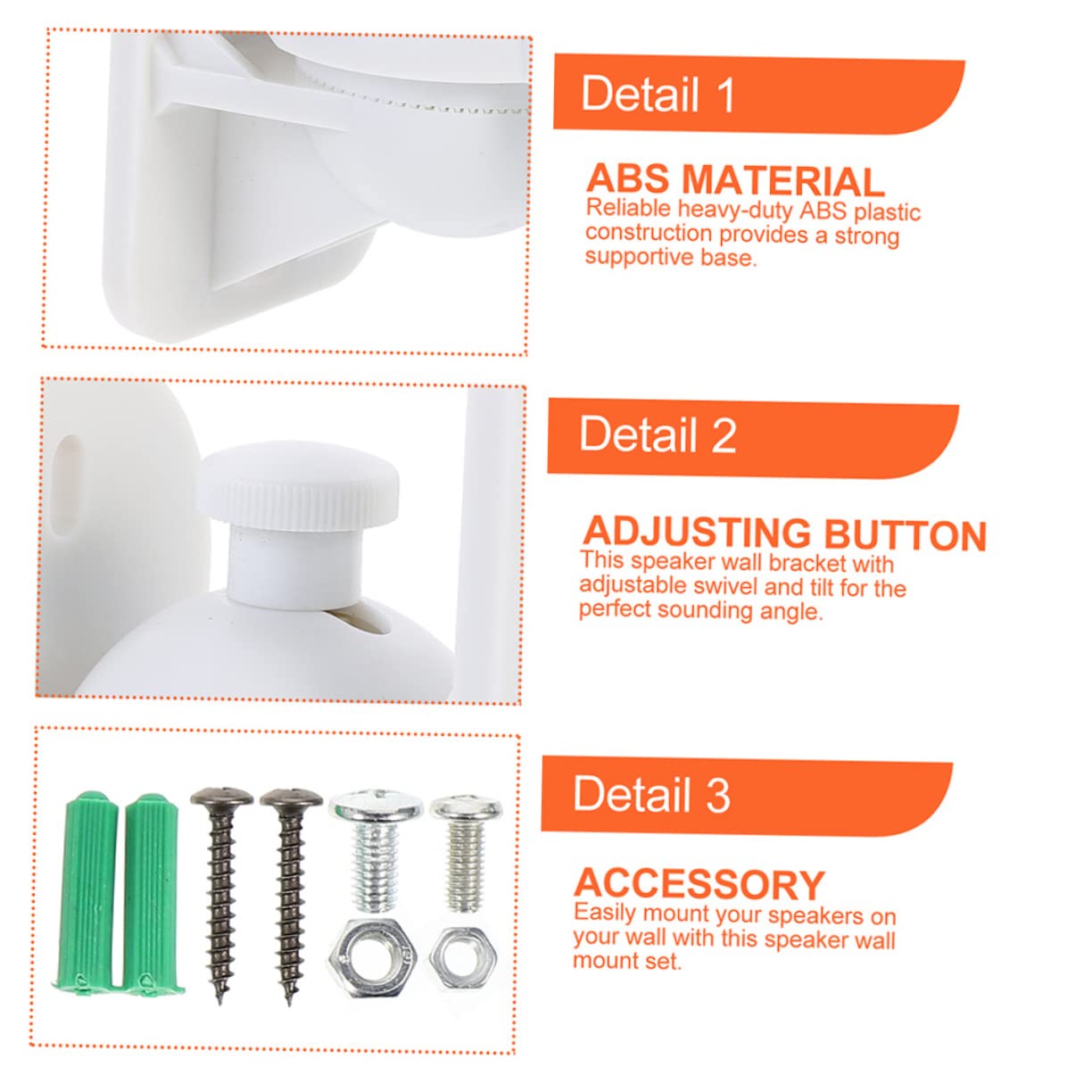 Supports Muraux Réglables pour Haut-parleurs Rotatifs 5kg