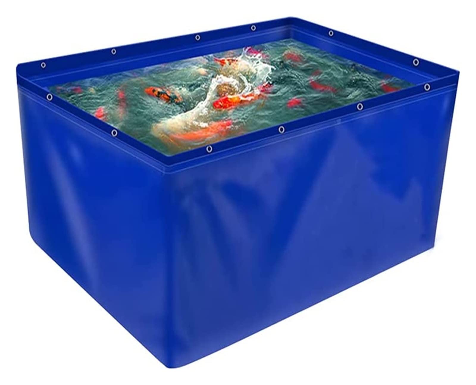 Étang à poissons extérieur haut de gamme en bâche robuste pliable de 0,5 mm avec œillet