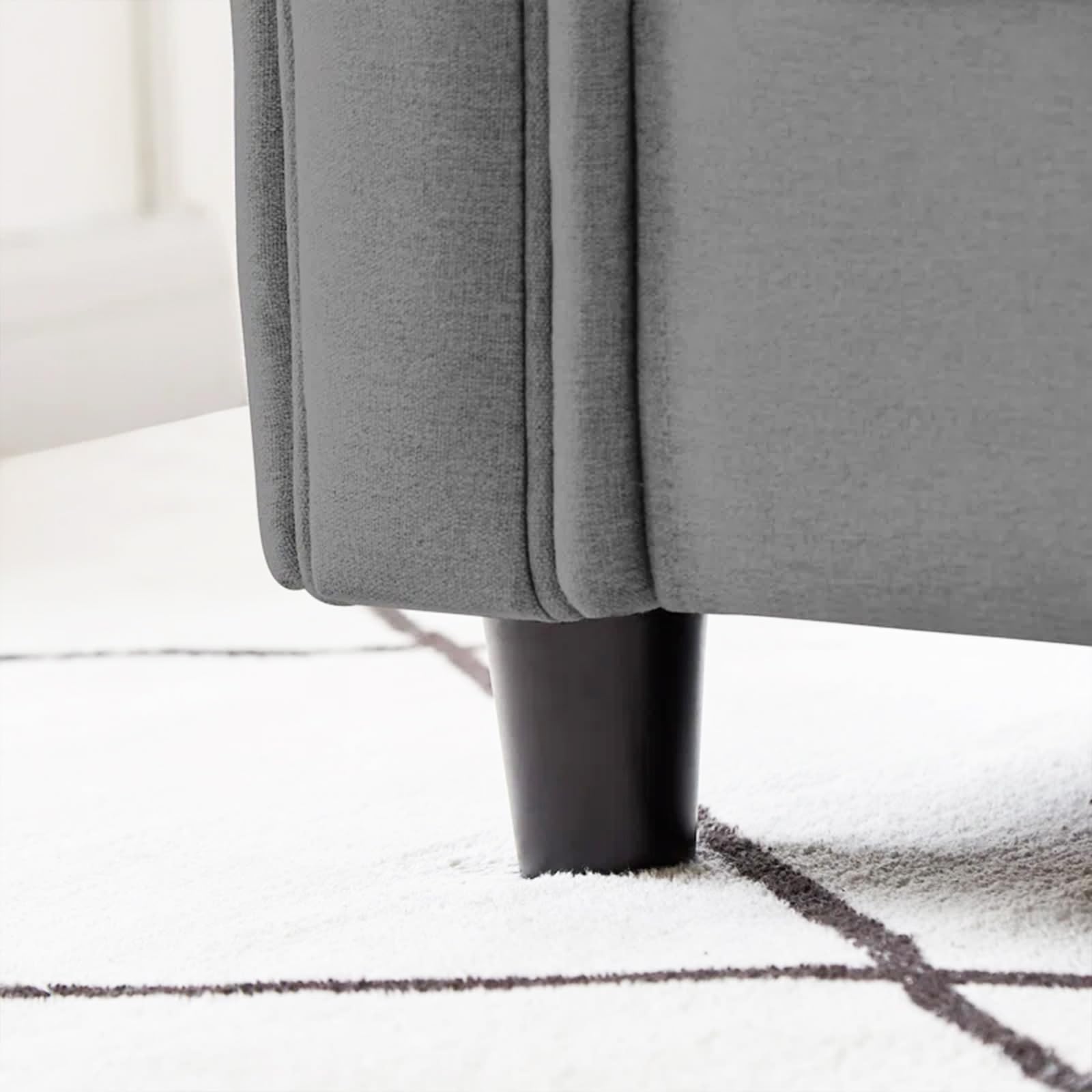 Shally Dogan Divano 3 Posti con Rivestimento in Tessuto e Struttura in Legno Robusta, Sofa Premium Relax con Imbottitura Extra Morbida ad Alta Densità, Altezza Piedini Affusolati 10 cm (Grigio Chiaro)