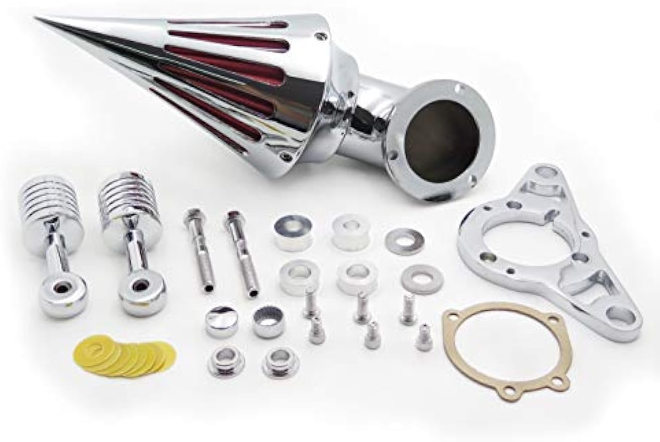 Motorrad-Luftfilterfilter, Chrom, Kompatibel mit HARLEY Softail Fat Boy Dyna Street Bob Wide Glide