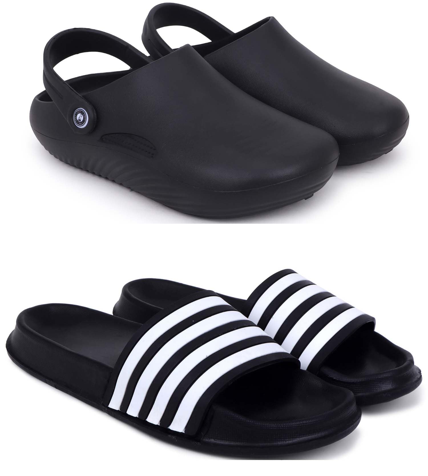 pampy angel Combo Pack of 2 Slipper/Flip Flops/Slides/Clogs/Sandals for Men (Cl-800 Vs 12Singa & 4LINE)-picture-10