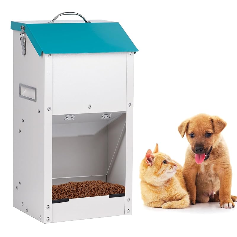 Comedouro automático para cães por gravidade KHEARPSL em aço galvanizado, 6,8 kg