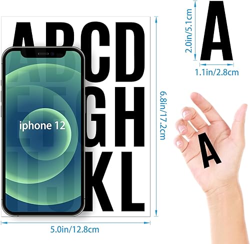 Miniatura 8 de Calcomanías de letras ABC, letras adhesivas grandes de 2.5 pulgadas, calcomanías del alfabeto, calcomanías de vinilo para pósteres, tablones de