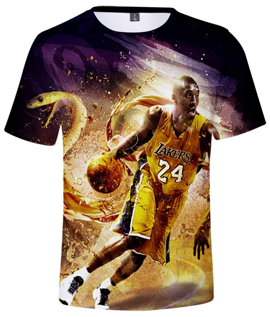 Silver BasicMens Sportswear Tshirt Summer T Shirt Basketball Jersey 3D Printed Tshirt with Famous Basketball Player Graphic