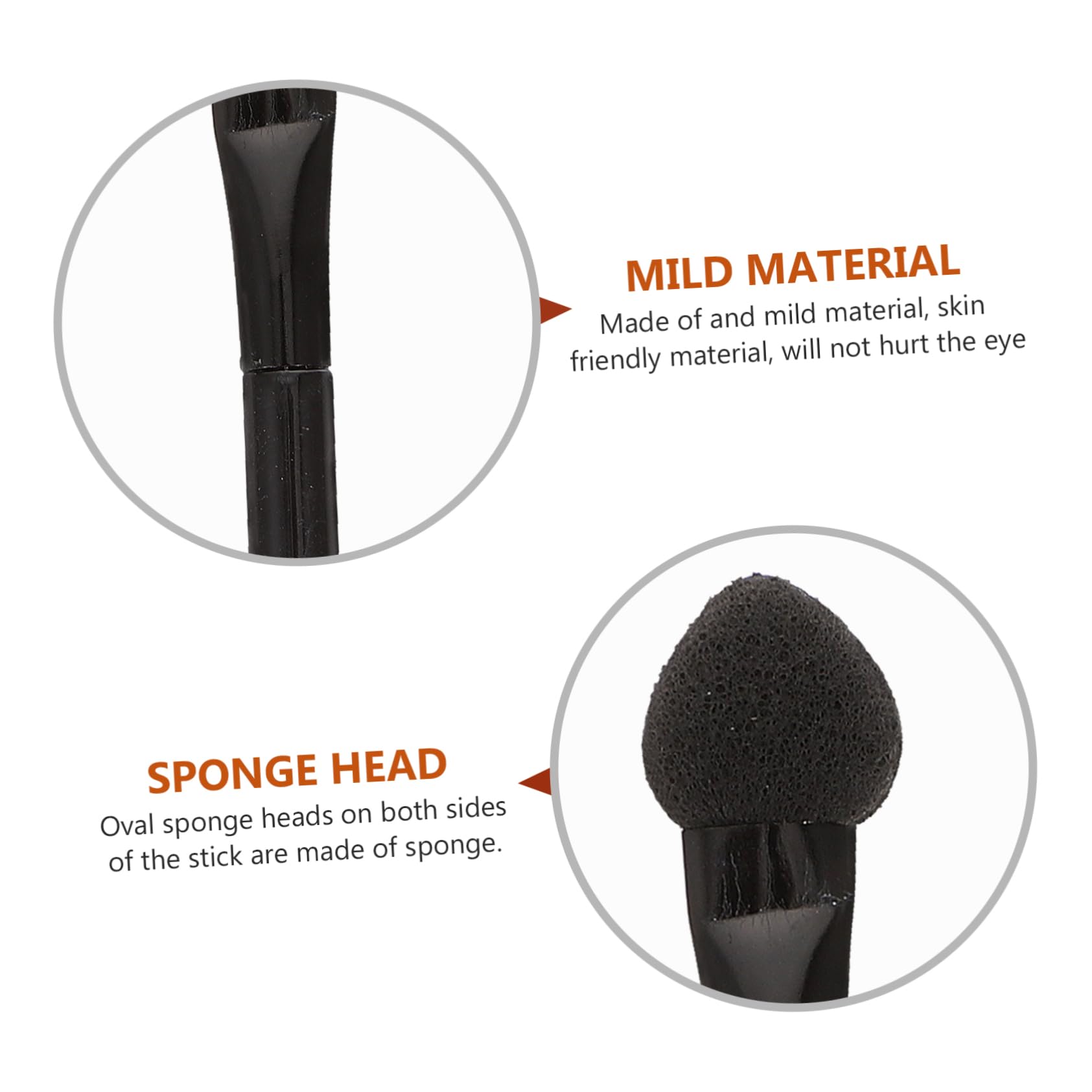 Ipetboom Elegant Double-ended Eye Sponge Brush 30pcs Eyeshadow Sticks Versatile Makeup Tools Skin-kind Comfortable to Use